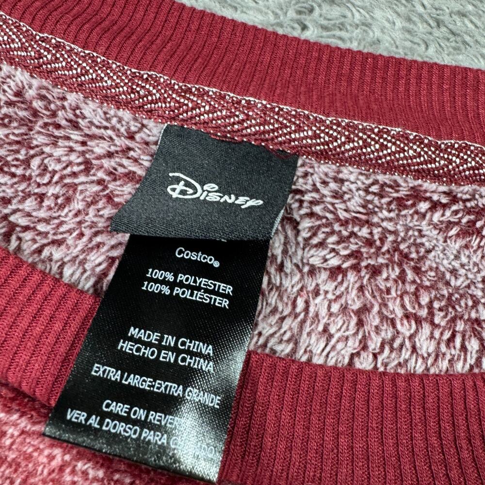 Disney Plush Sweater Sleepwear Mickey Mouse AOP Velvet Red Womens XL Pullover - Picture 2 of 7